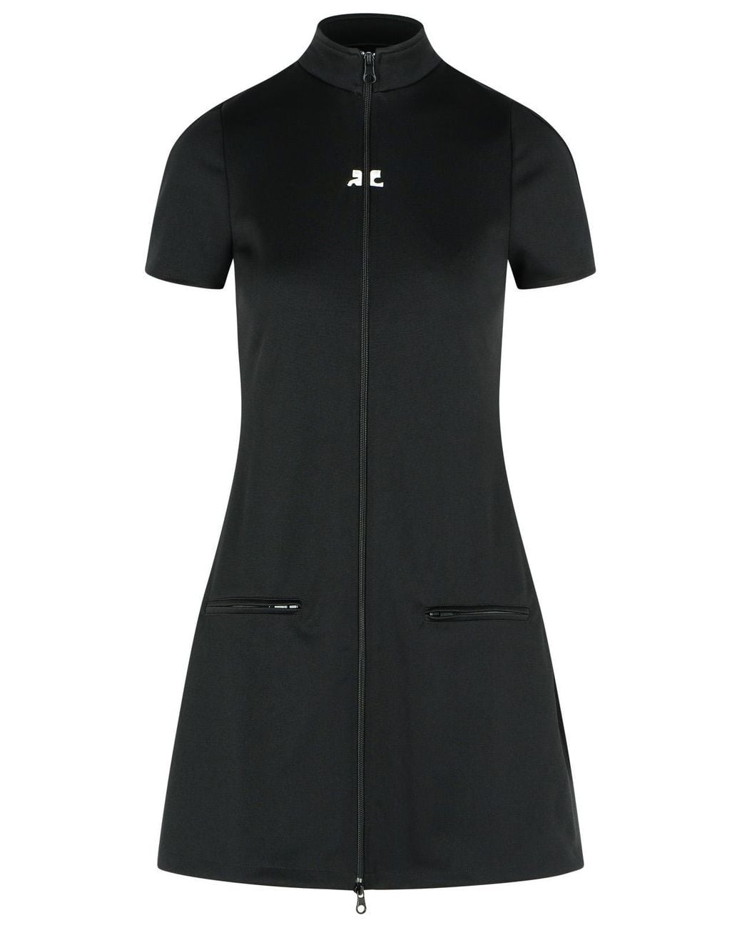 Courreges Black 'Interlock' Polyester Dress