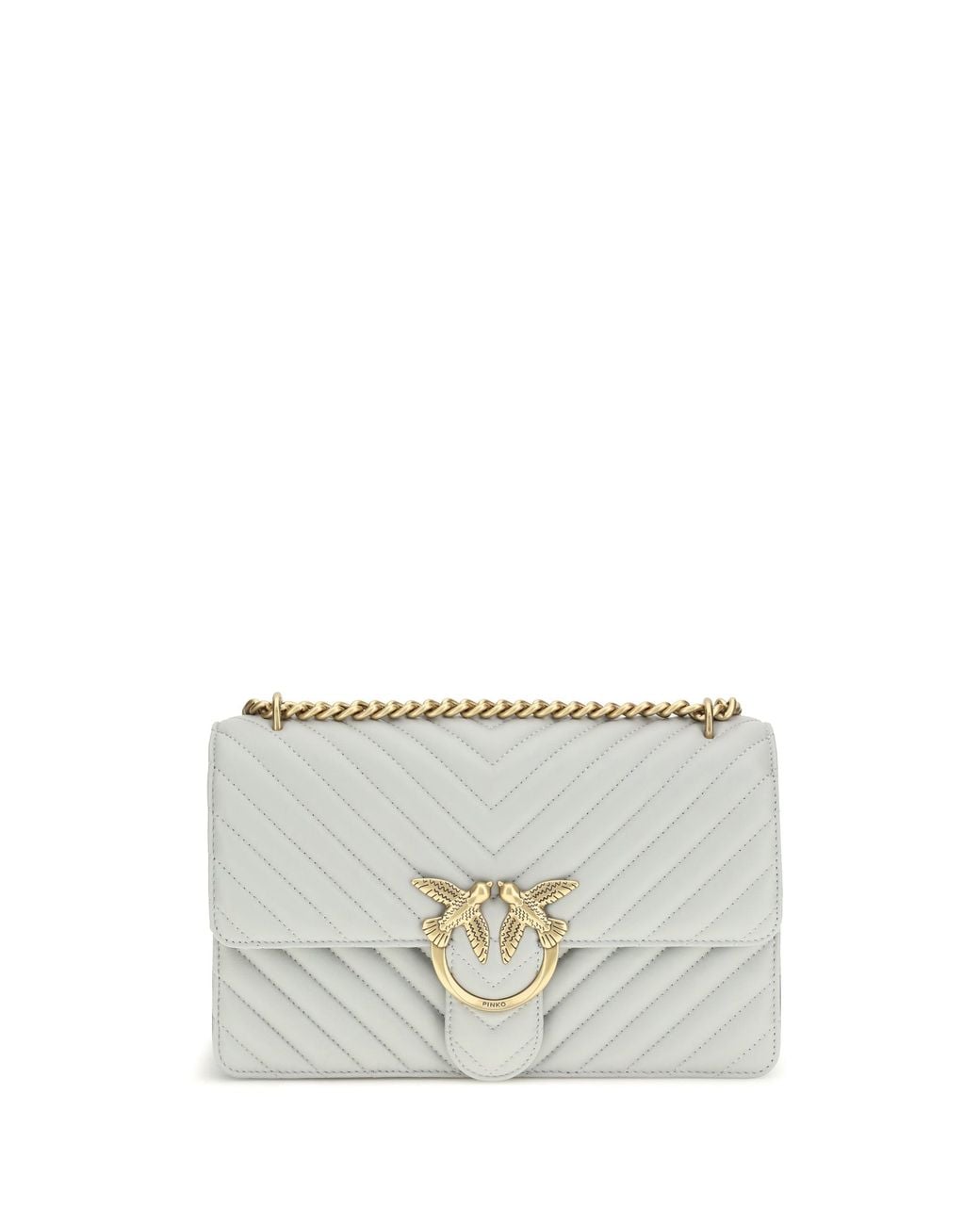Pinko Gray Shoulder Bag Love One Classic Pearl