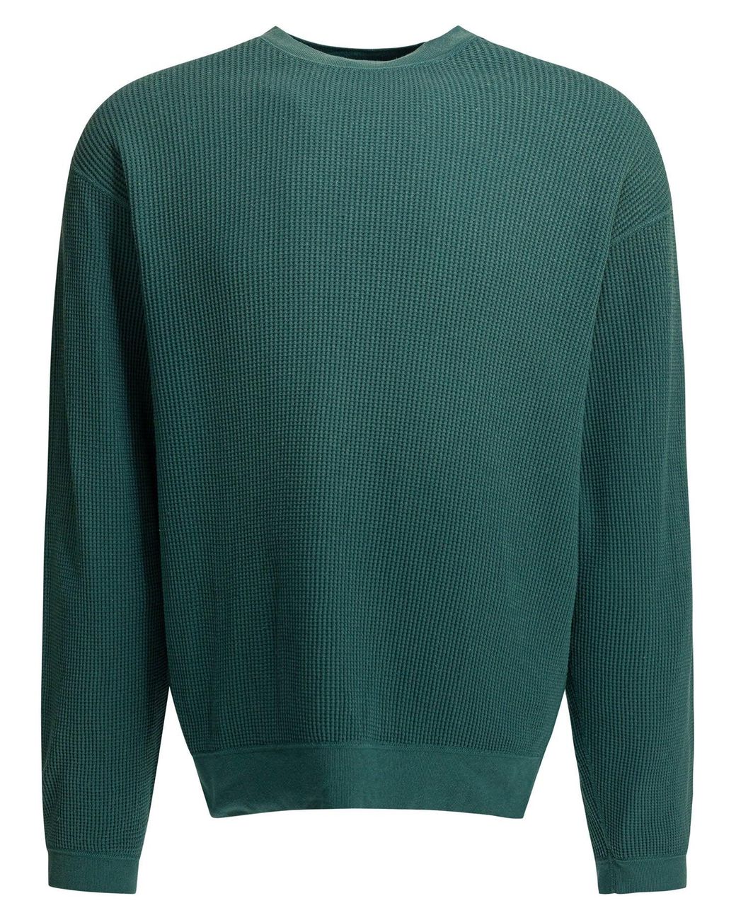 Kapital Green Eco Waffle Big Crew Sweatshirt for men
