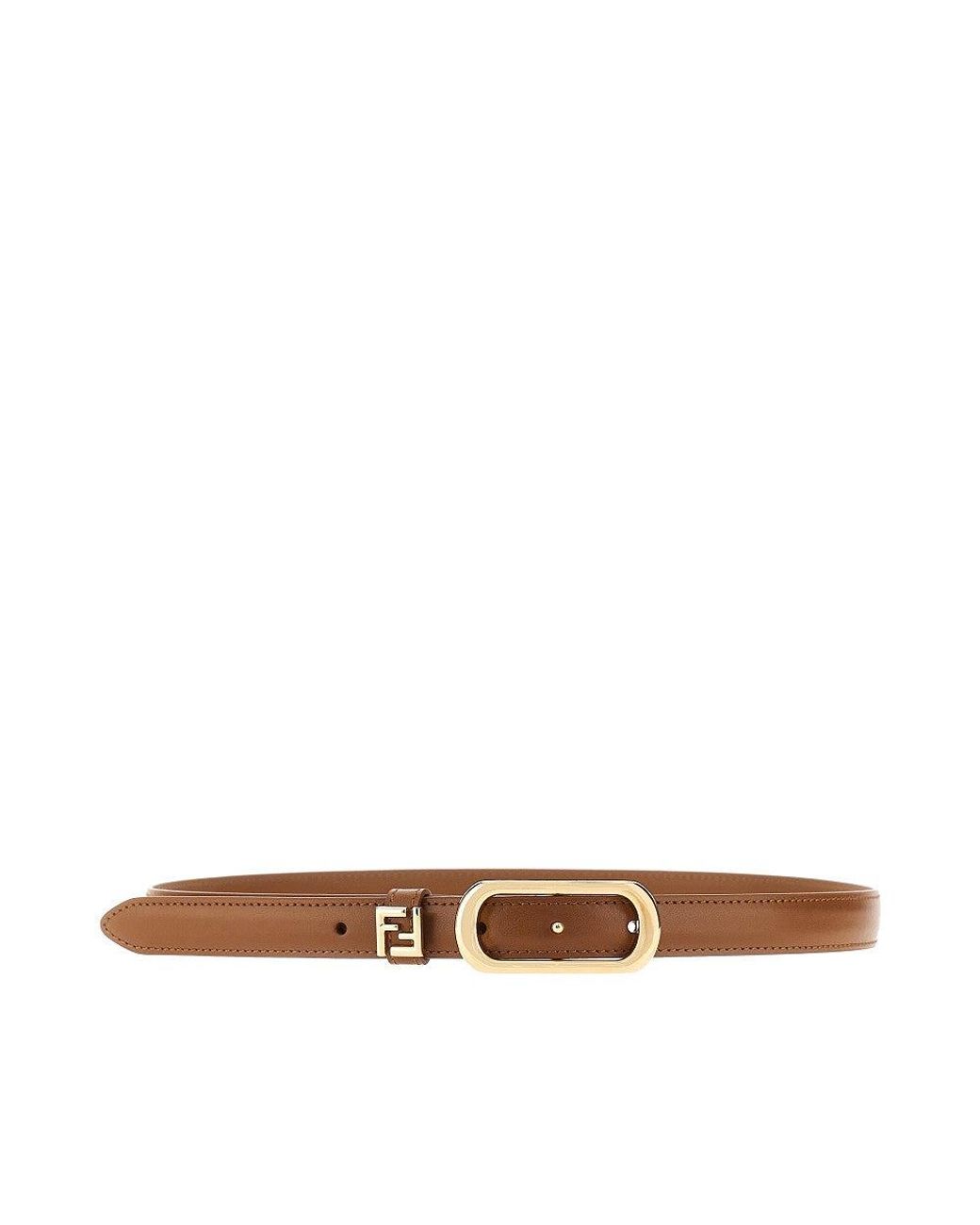 Fendi Brown 'Ff' Leather Belt