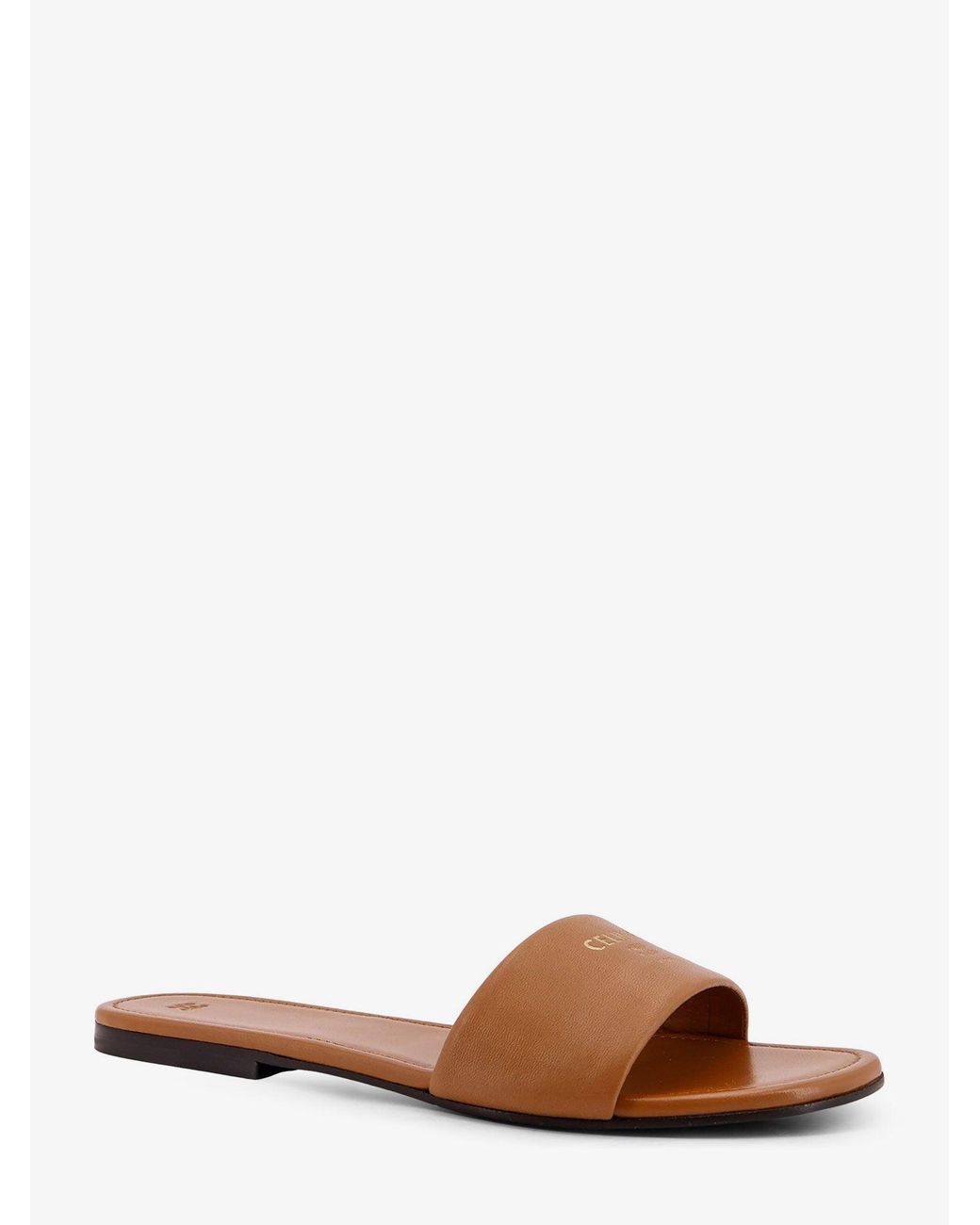 Céline White Coast Mule Leather Sandals