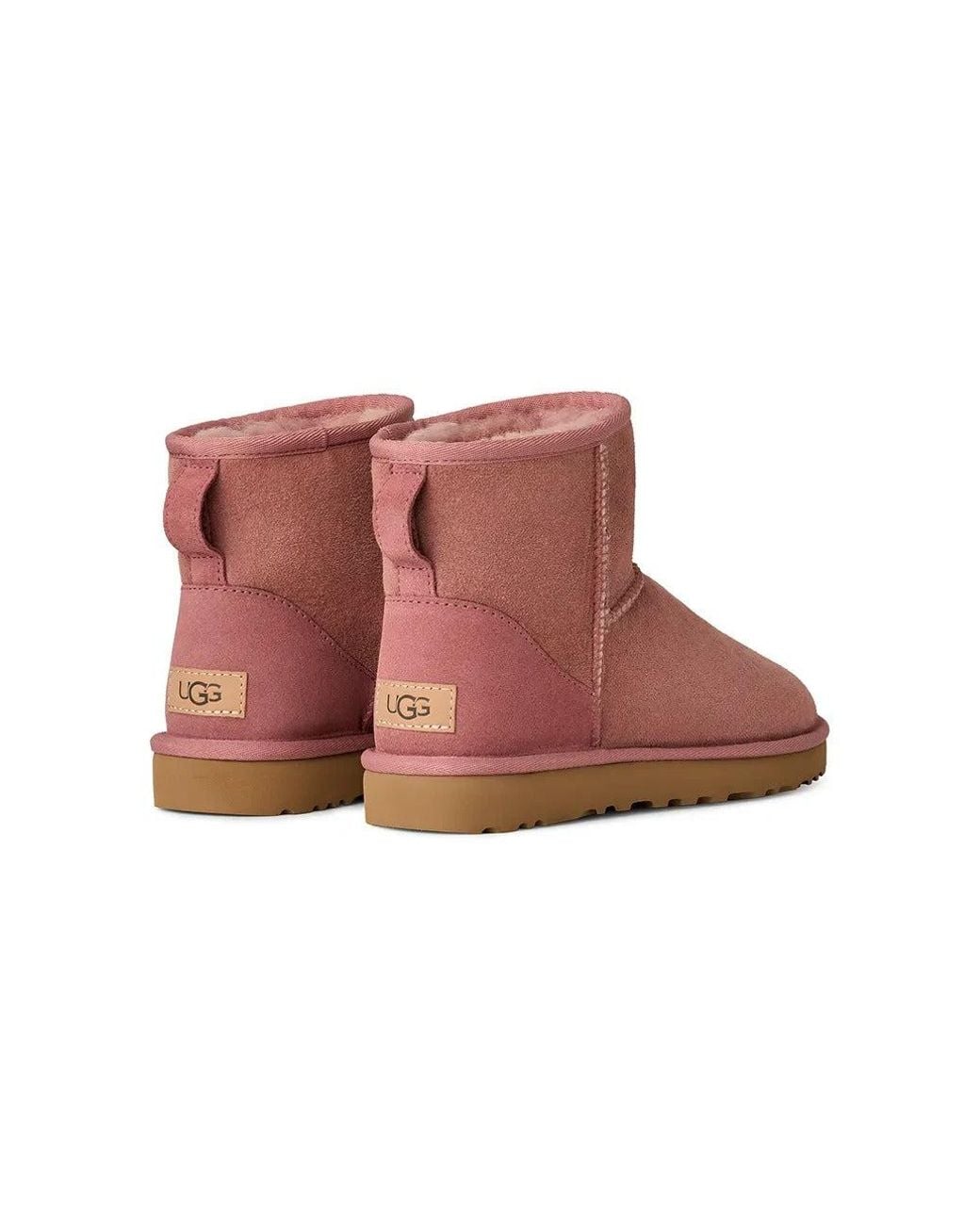 Ugg Pink "Classic Mini Ii" Ankle Boots