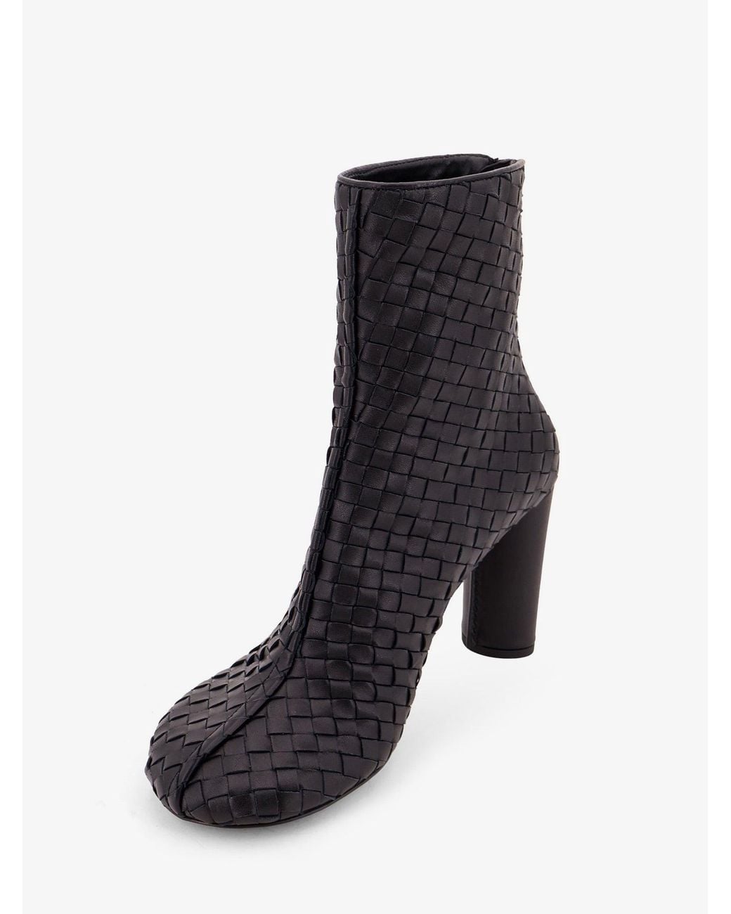 Bottega Veneta Black Cherry Leather Ankle Boots