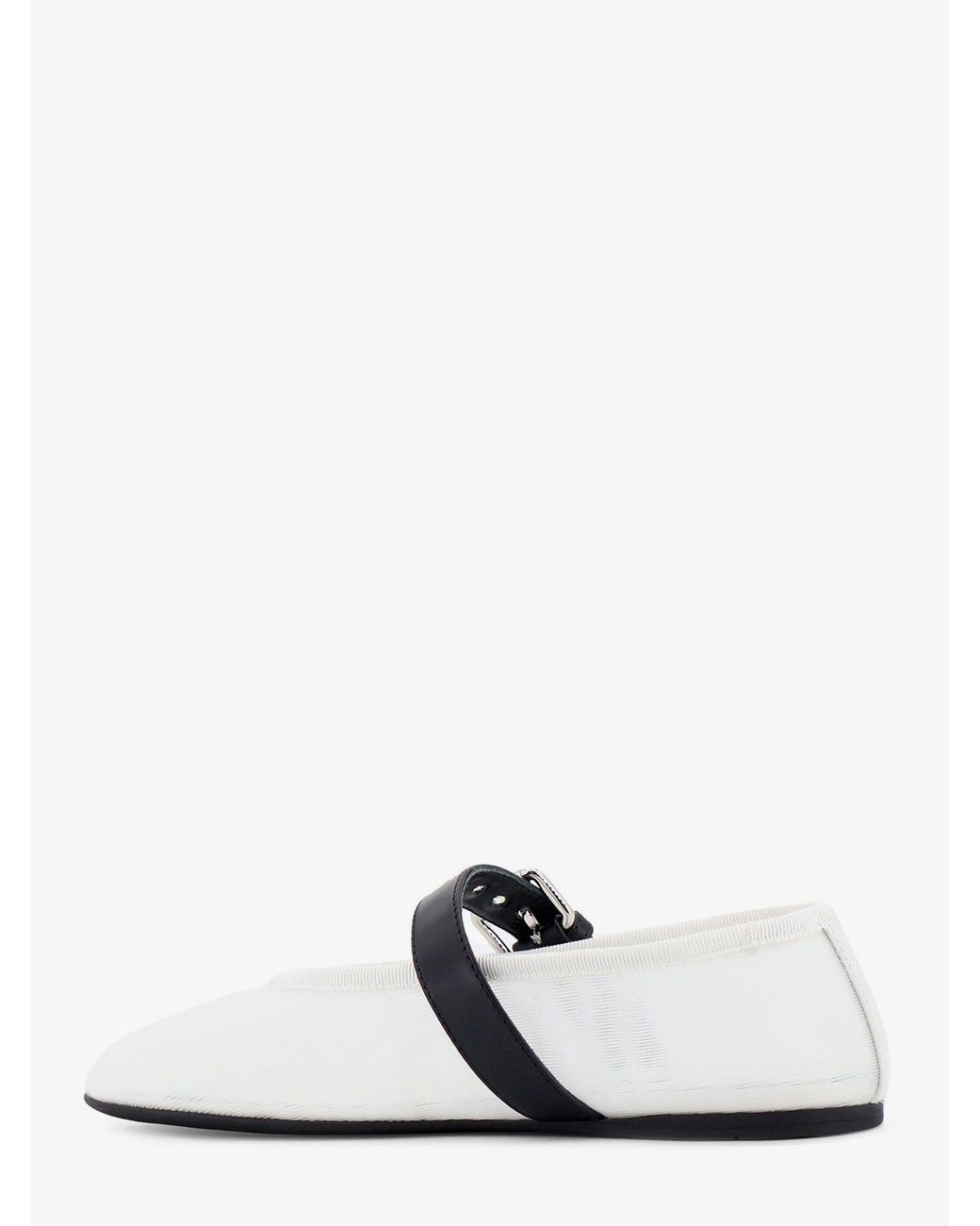 Miu Miu White Mesh Fabric Ballerinas