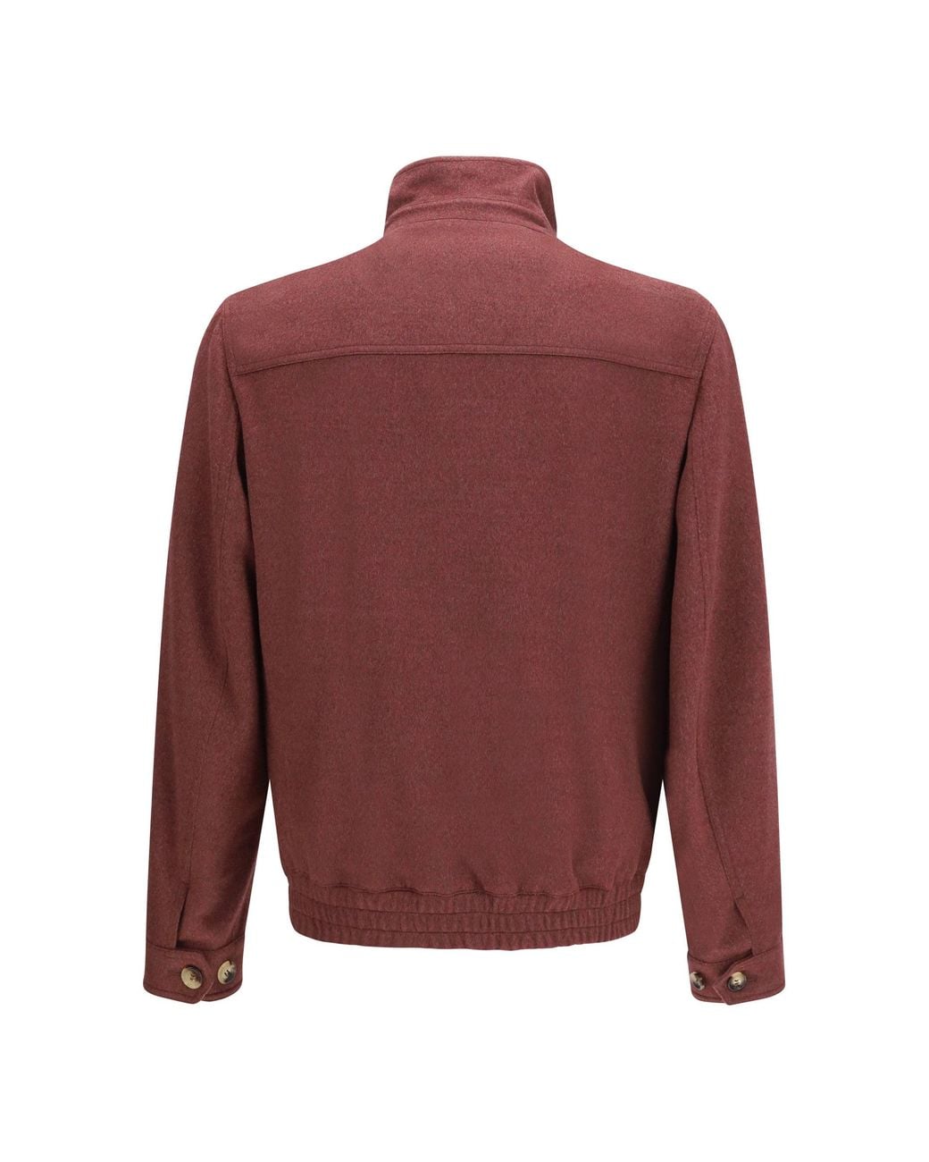 Brunello Cucinelli Red Wool Zip Jacket Lava for men