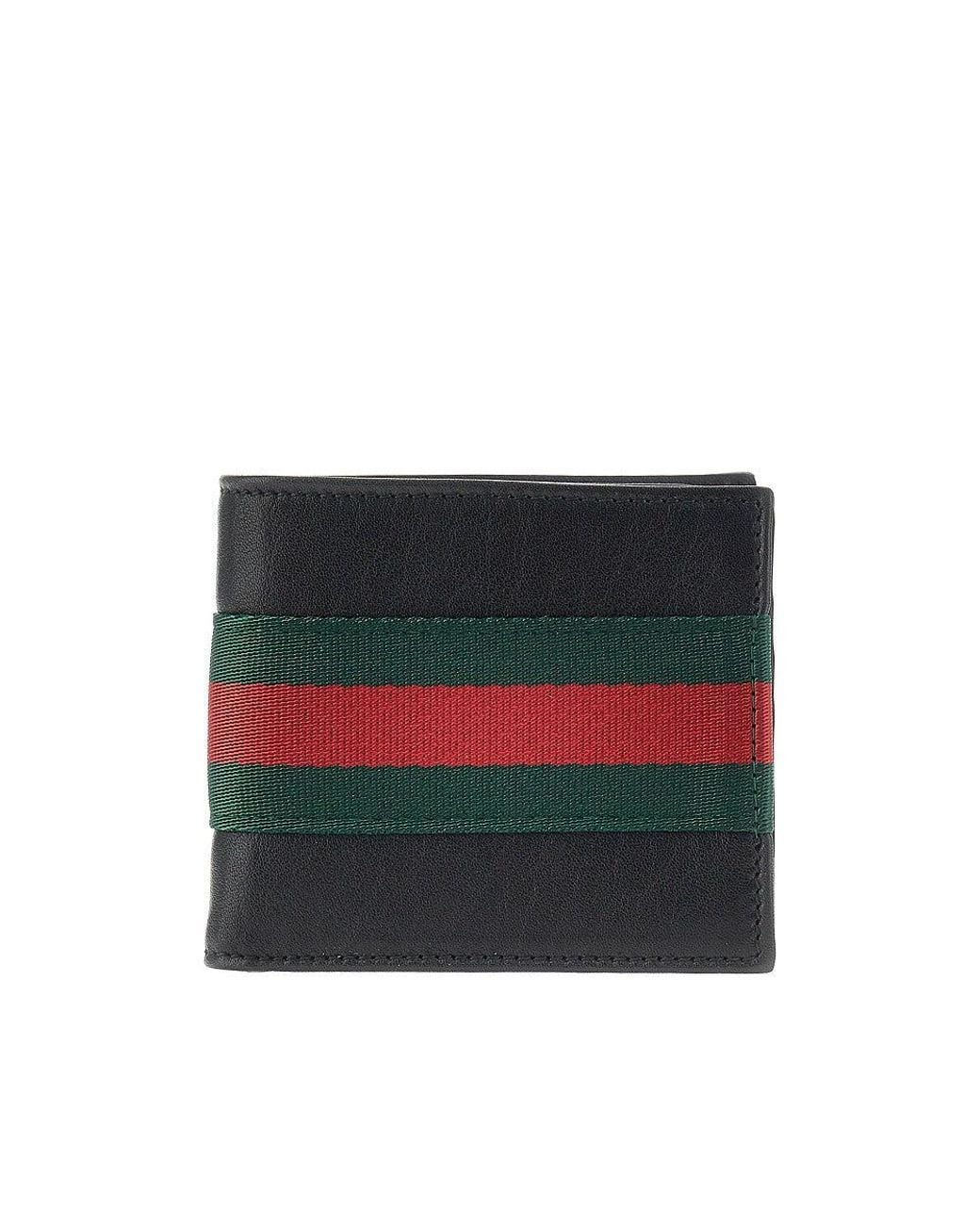 Gucci Red Leather Bi-Fold Wallet for men