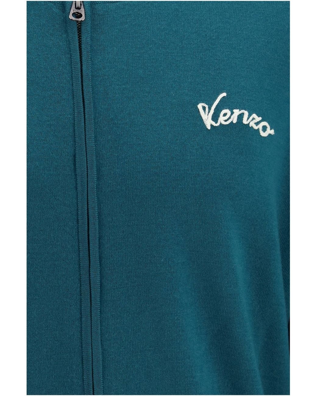KENZO Blue Eiffel Tower Wool Zip Cardigan Bottle for men