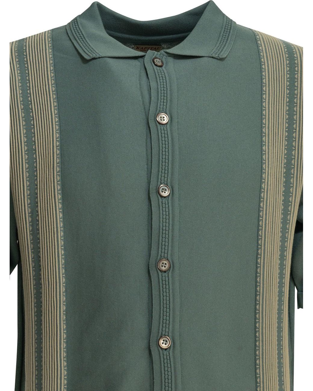 Kapital Green Tennessee Aloha Polo Shirt for men