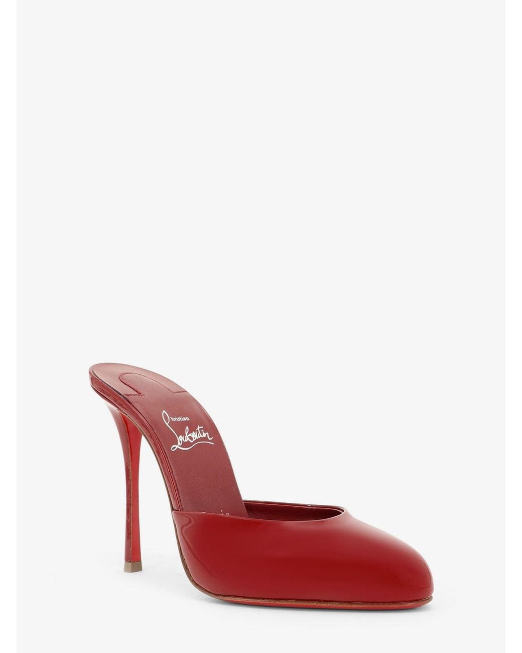 Christian Louboutin Red Patent Leather Dolly Mule Sandals