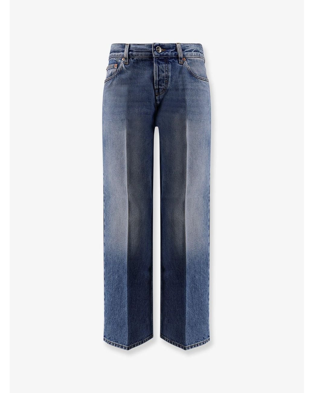 Gucci Blue Cotton Jeans With Rosso Ancora Naplak Tag