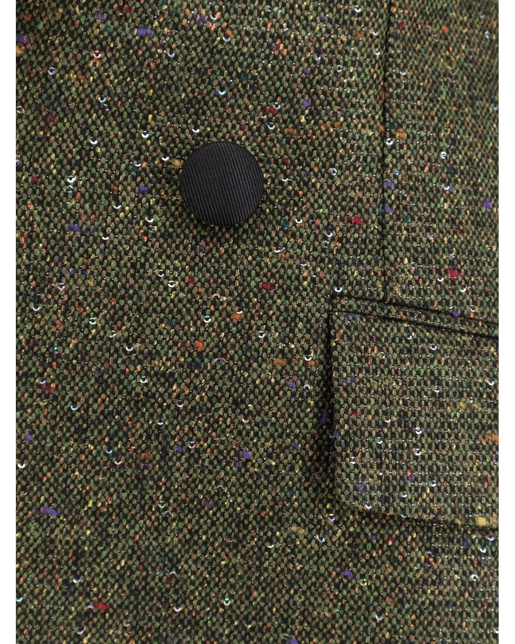 Dior Green Dior Fitted Silk And Virgin Wool Blend Tweed Blazer