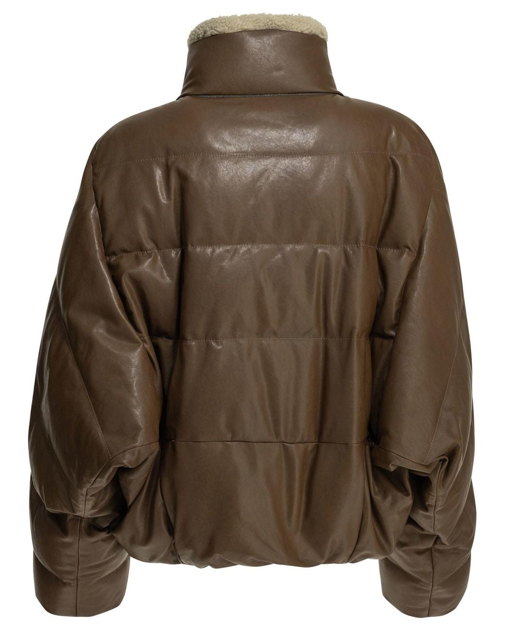 Brunello Cucinelli Brown Padded Shearling Jacket