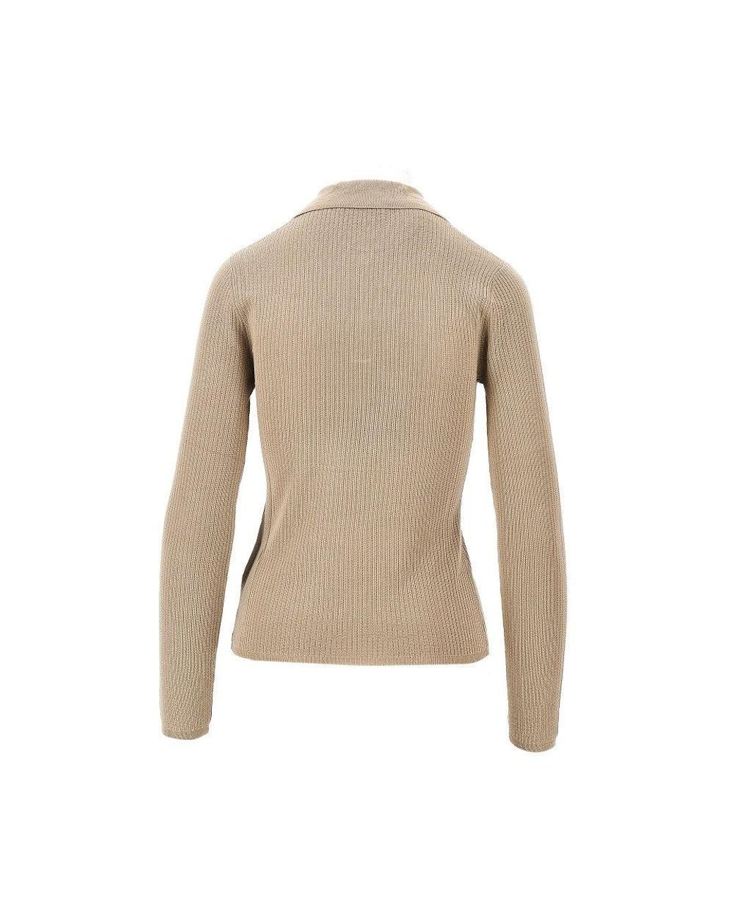 Max Mara Natural Cashmere And Silk-Blend Knitted Polo Shirt