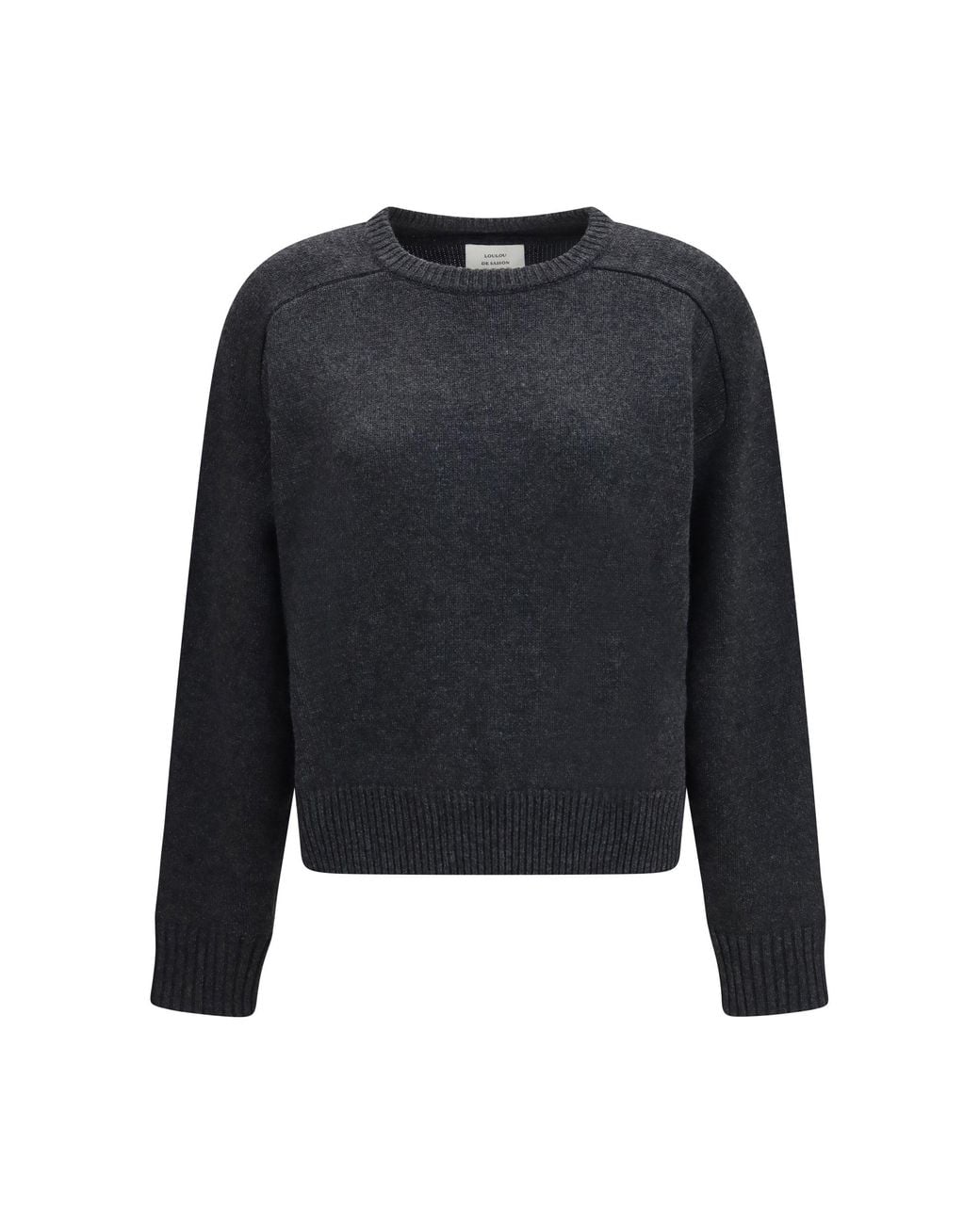 Loulou de Saison Blue Breha Wool Cashmere Sweater Charcoal
