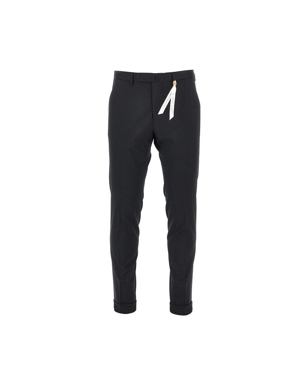 Santaniello Black Praiano Il Viaggiatore Twill Pants for men