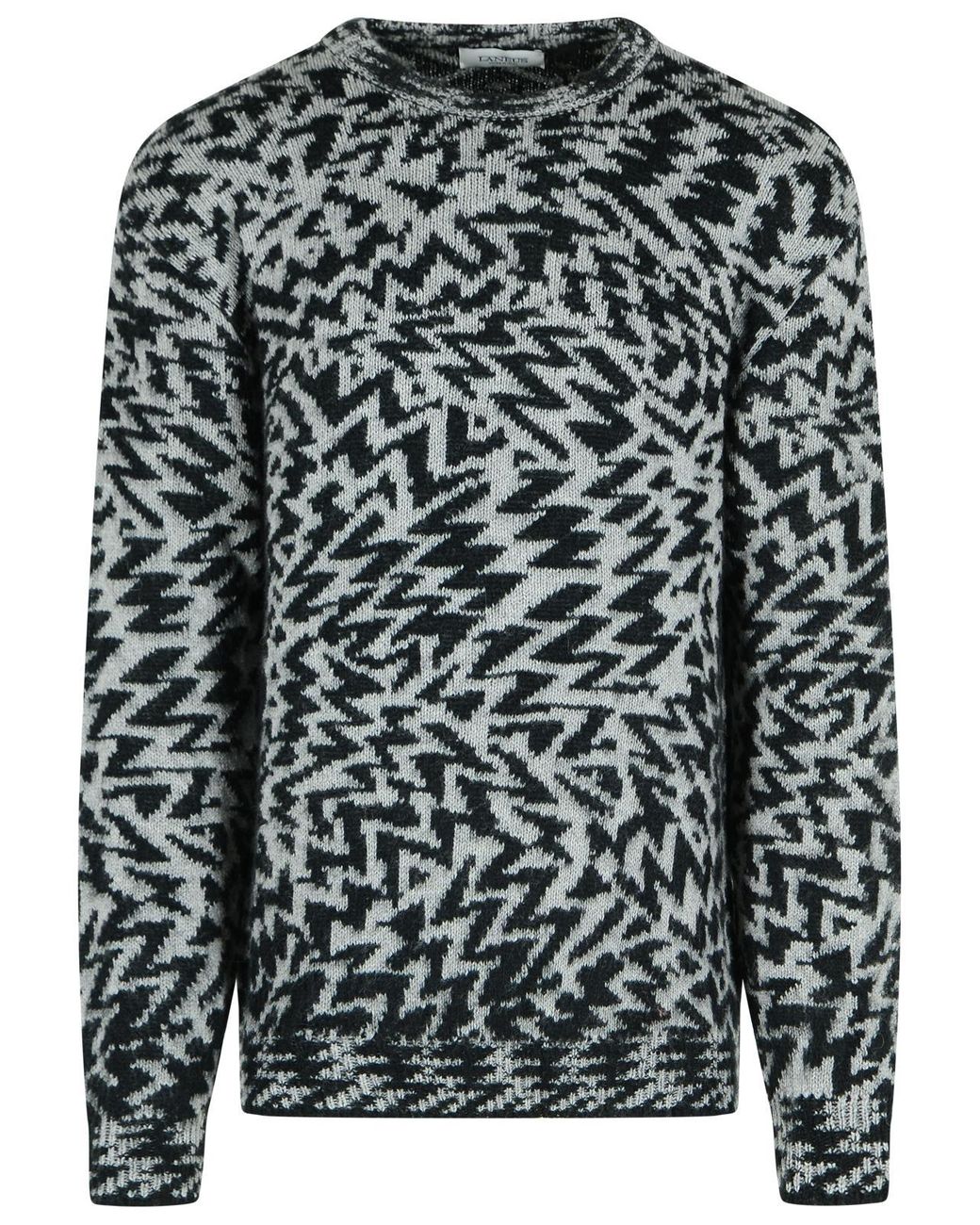 Laneus Black Two Tone Wool Blend Sweater