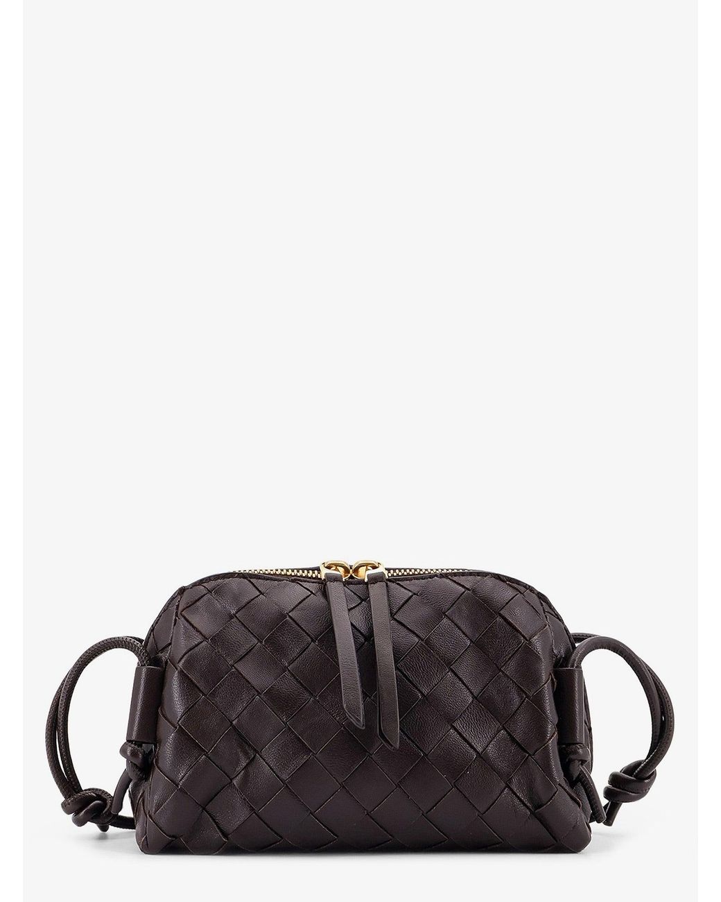 Bottega Veneta Black Leather Clutch With Intrecciato Concert Motif