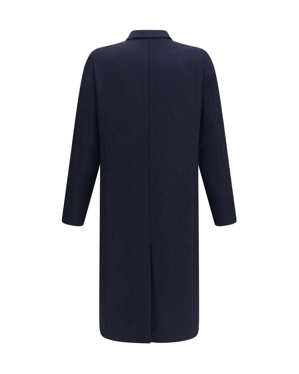 Prada Blue Double-Breasted Shetland Wool Coat for men