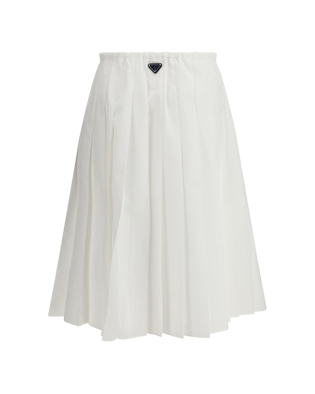 Prada White Pleated Jersey Skirt