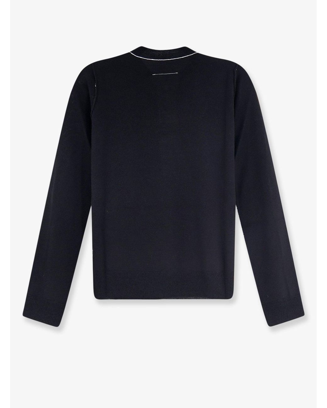 MM6 by Maison Margiela Blue Virgin Wool Blend Sweater