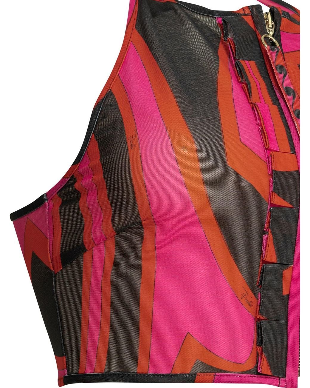 Emilio Pucci Red Marmo Fuchsia Polyamide Elastan Crop Top