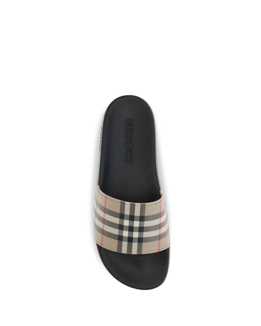 Burberry White Check Slides for men