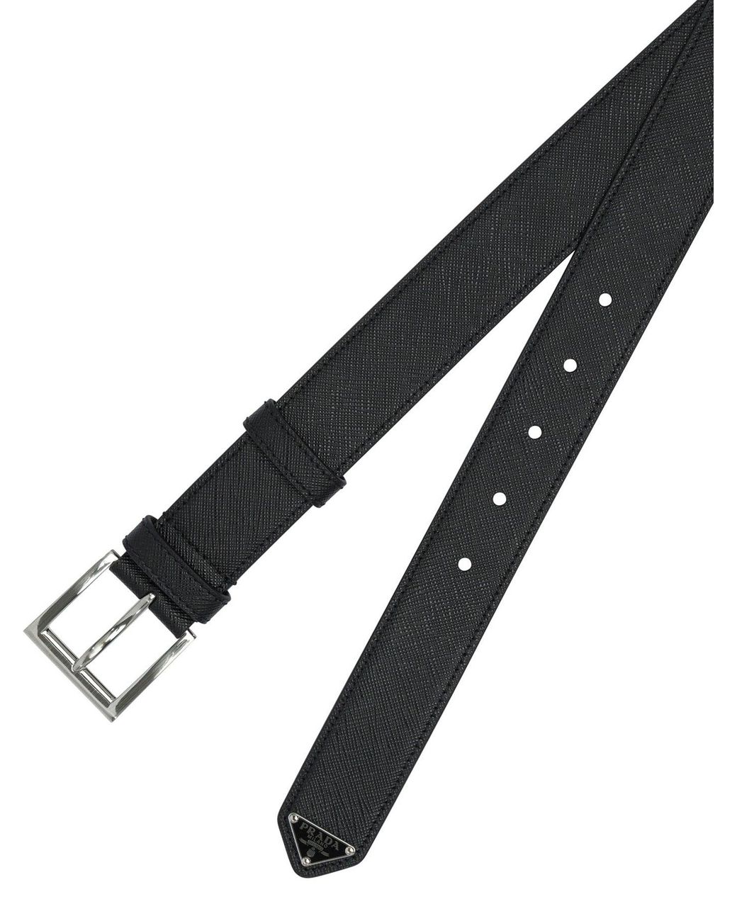 Prada Black Saffiano Leather Belt for men