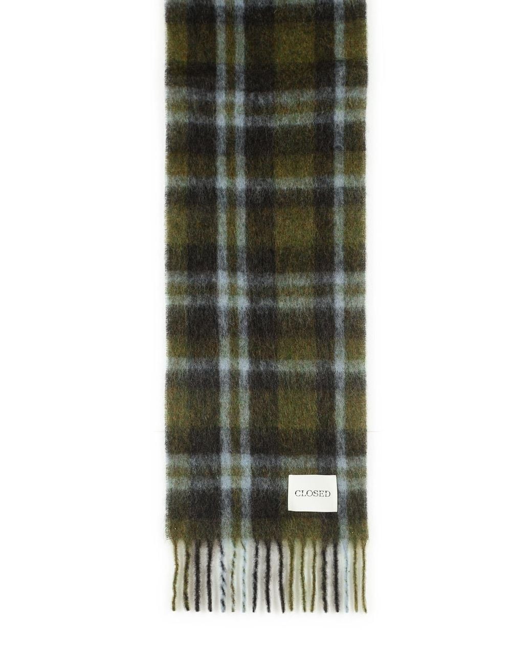 Closed Green Wool Blend Scarf