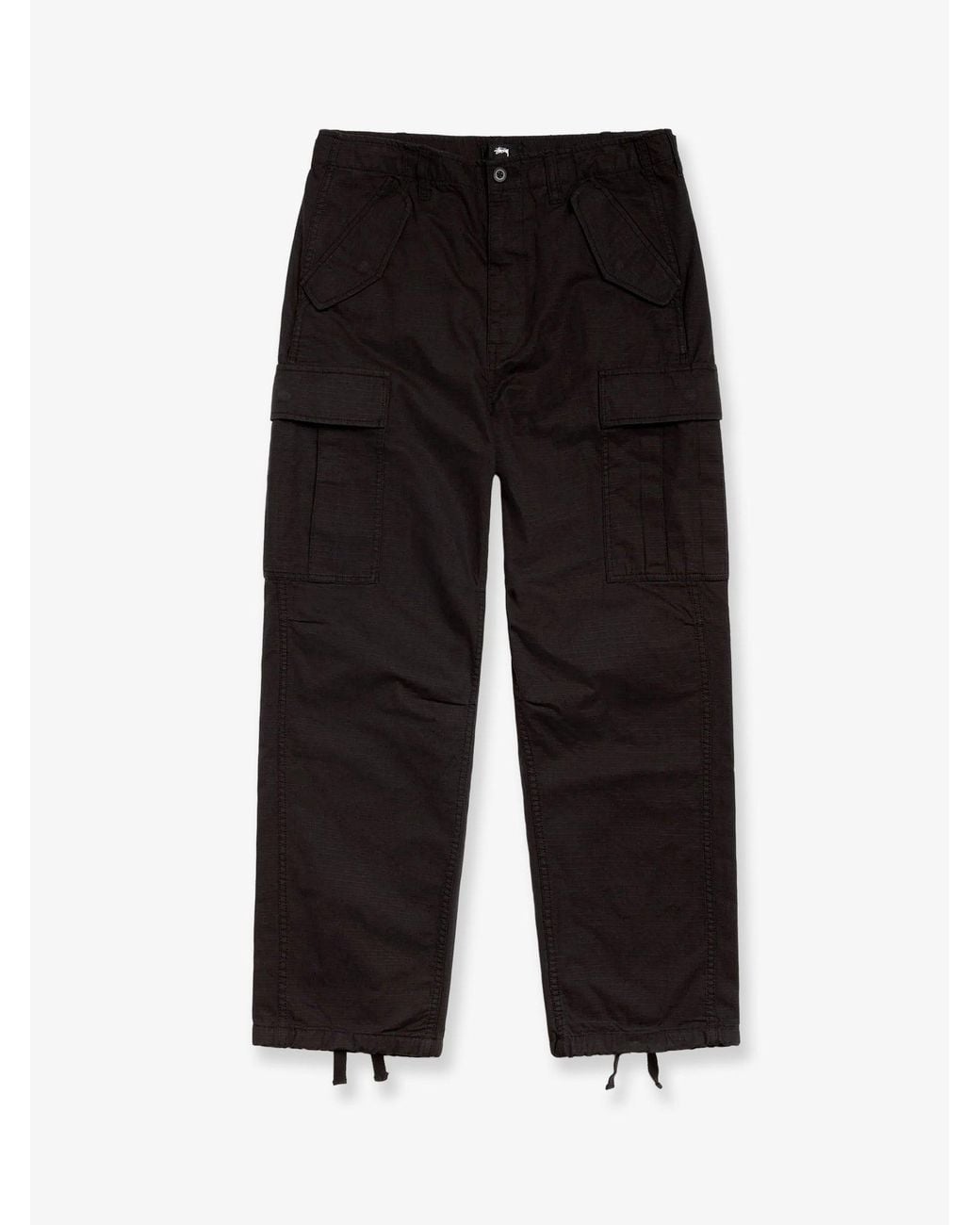 Stussy Black Relaxed-Fit Cargo Trousers for men