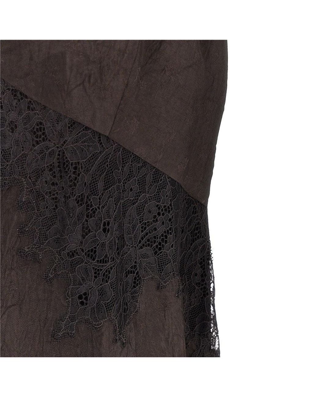 Pinko Black Jacquard Lace Slipdress