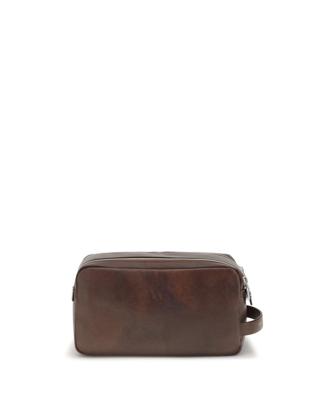 Brunello Cucinelli Brown Leather Beauty Case for men