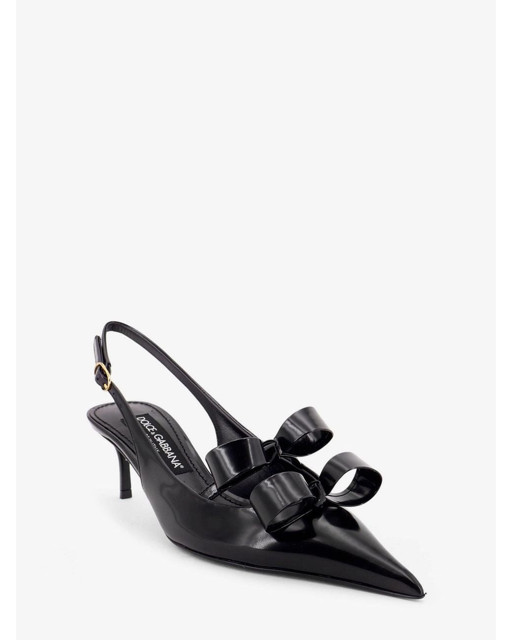 Dolce & Gabbana White Dolce & Gabbana Patent Leather Sandals With Front Bow Detail