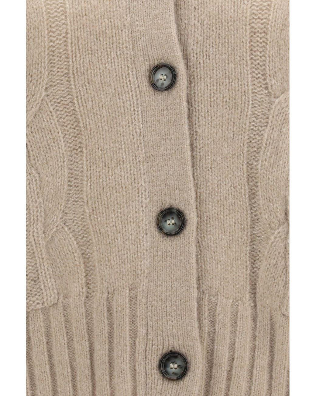 Allude Natural Cashmere And Silk Sweater With Buttons