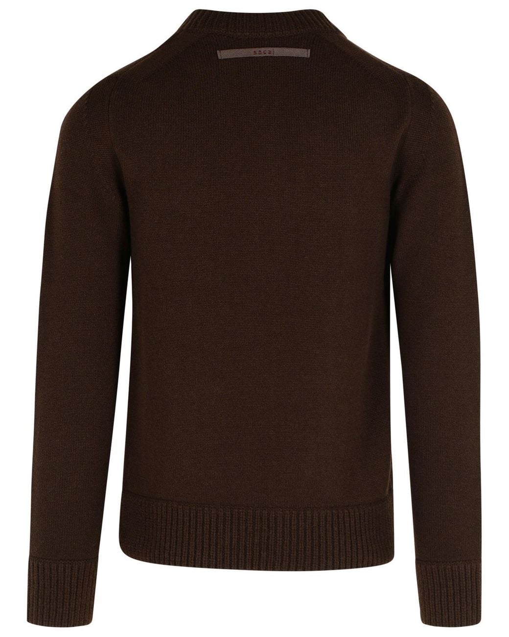 Sacai Brown Wool Sweater for men