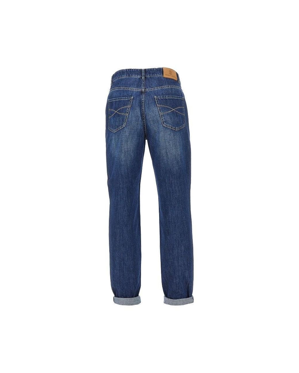 Brunello Cucinelli Blue Traditional Fit Jeans for men