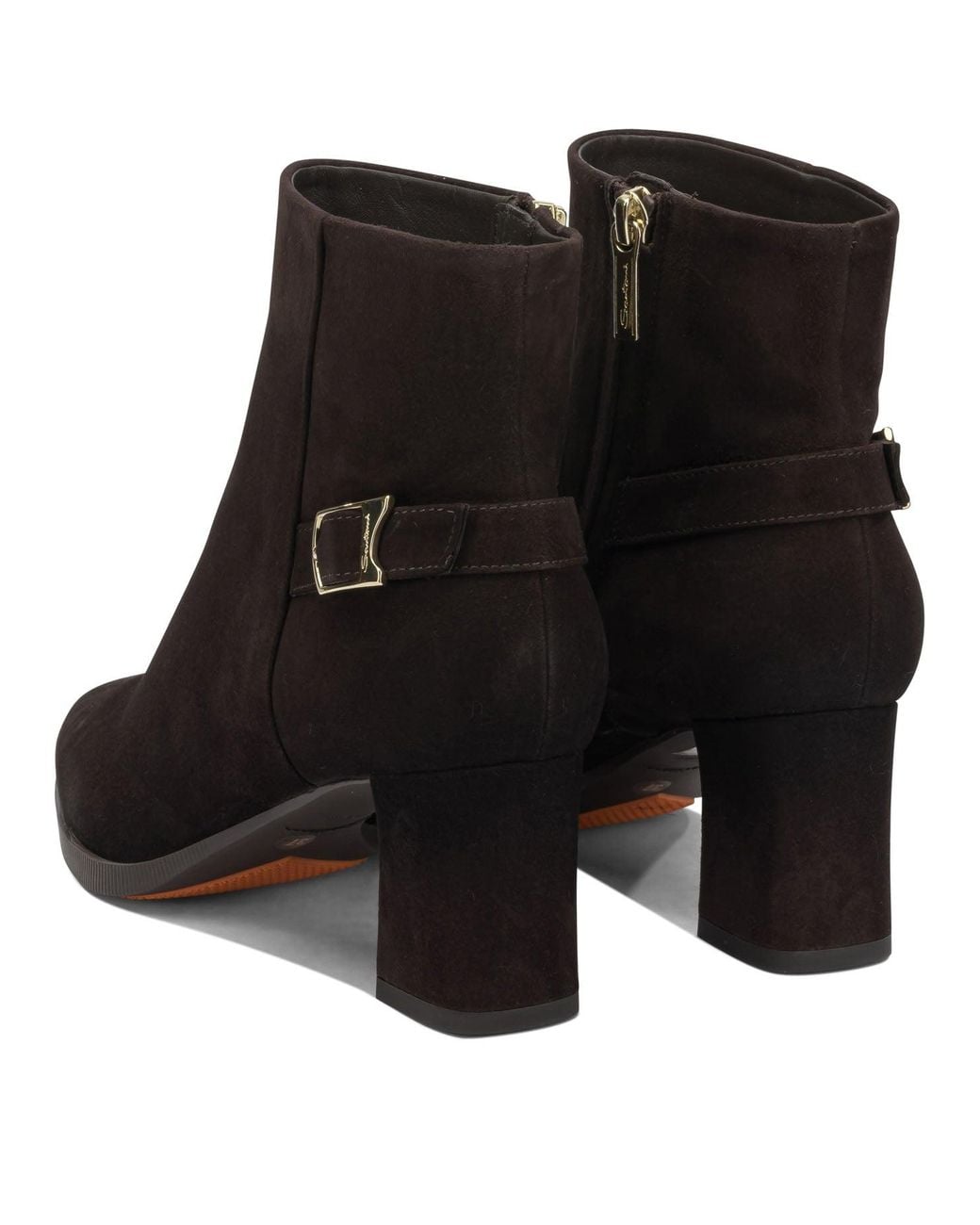 Santoni Black "Elly 65" Zippered Ankle Boots