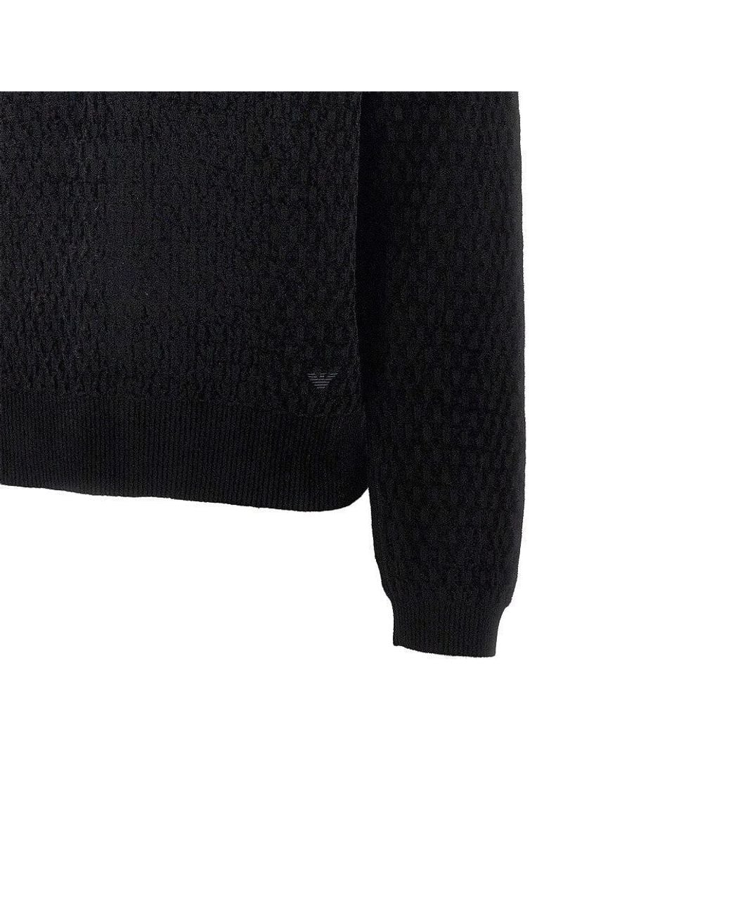 Emporio Armani Black Virgin Wool-Blend Sweater for men