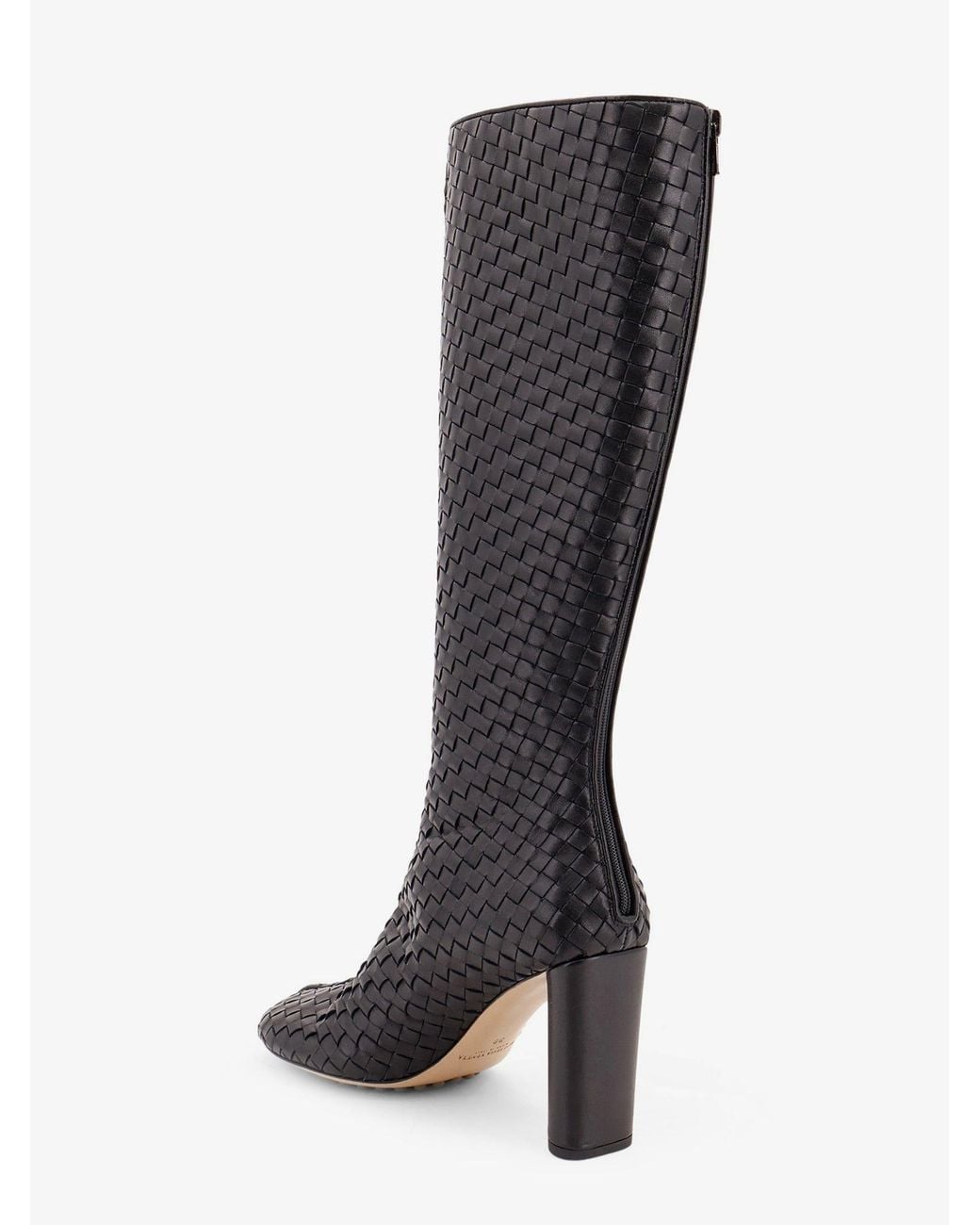 Bottega Veneta Black Cherry Braided Pattern Boots