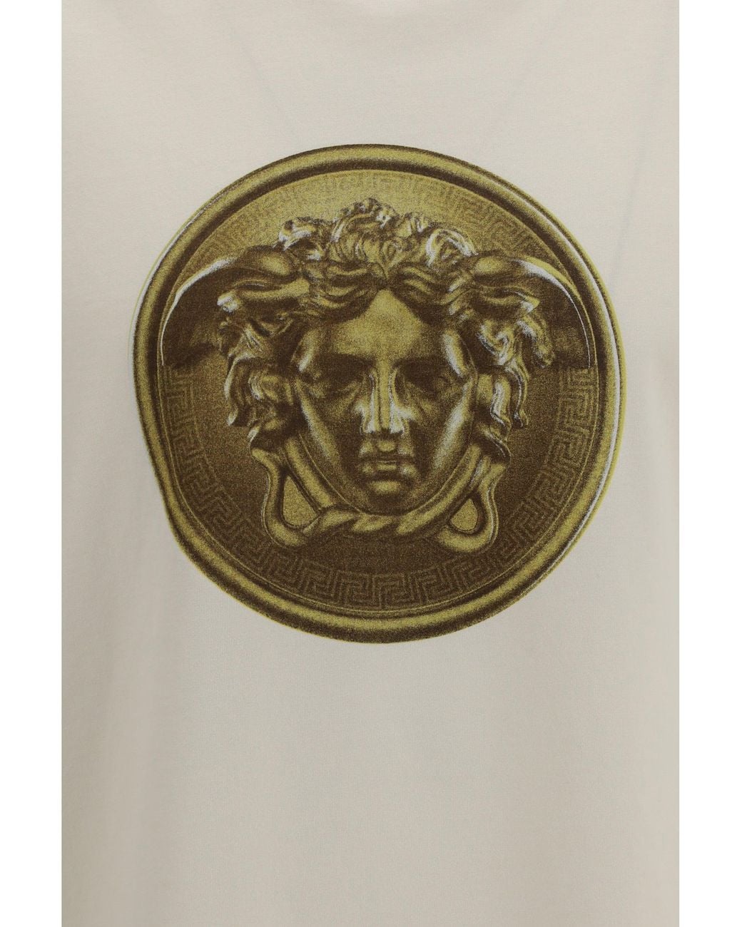Versace Natural Cotton Jersey T-Shirt With Poplin Balloo for men