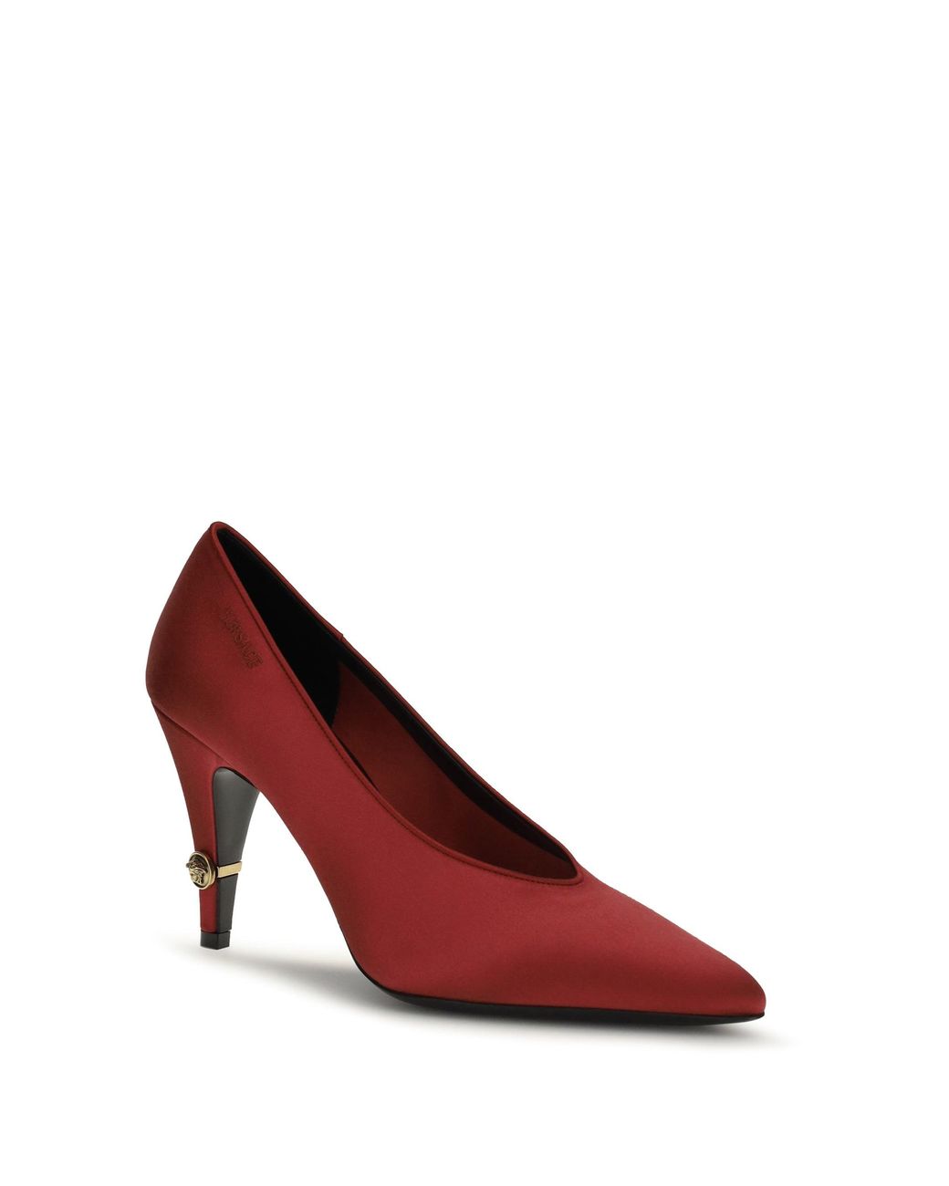 Versace Red Gianni Satin Pumps