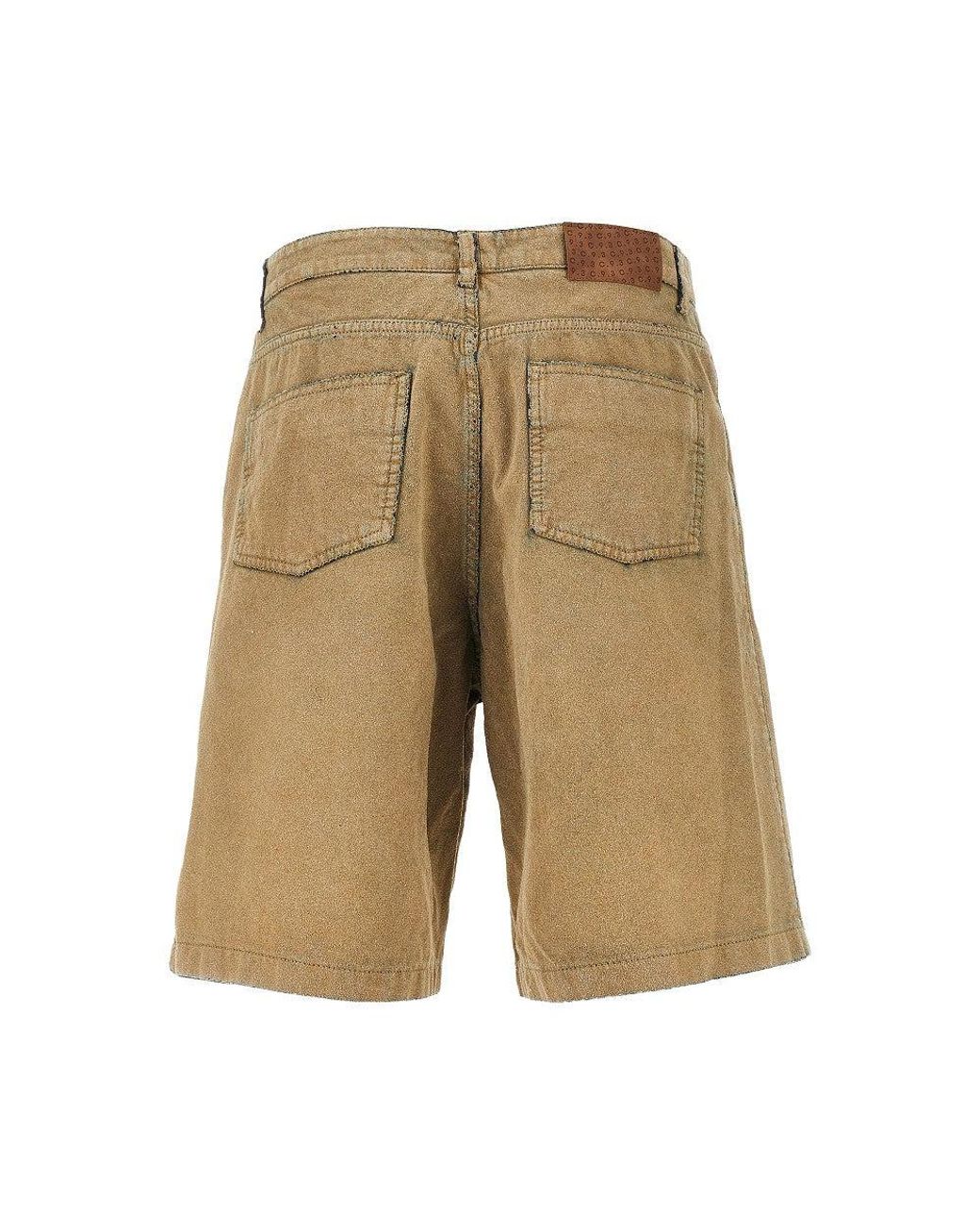 C.9.3 Natural Suede-Effect Fabric Shorts for men