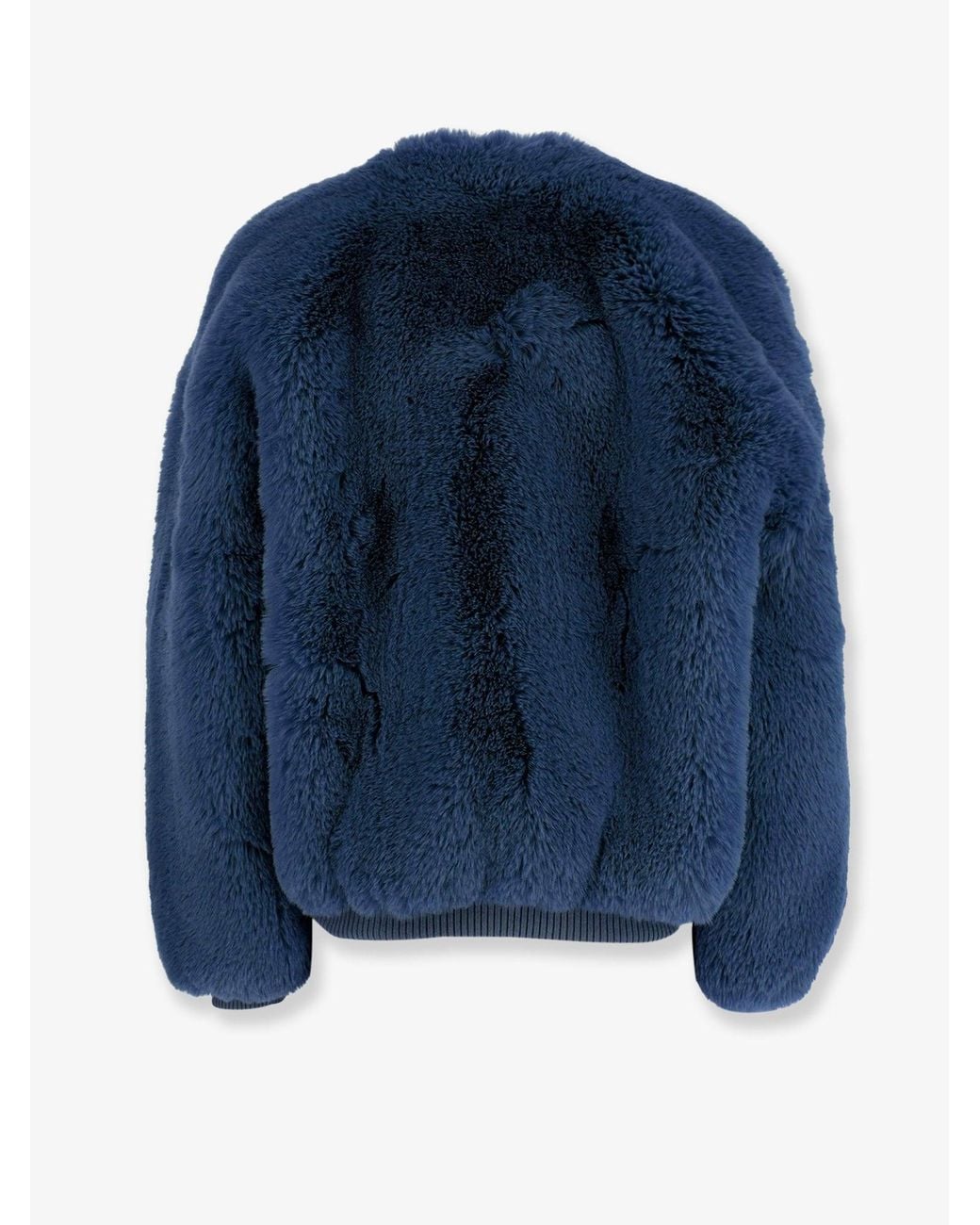 Frankie Shop Blue Senna Faux Fur Jacket