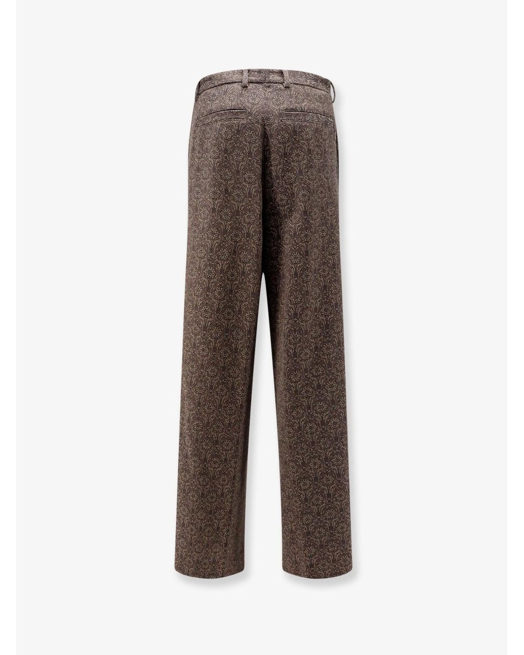 Dries Van Noten Brown Penn Embroidered Viscose Trousers