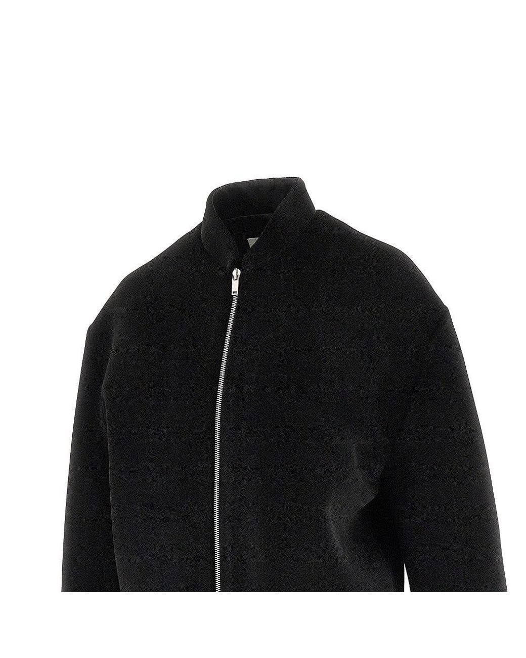 Jil Sander Black Velvet Full-Zip Jacket