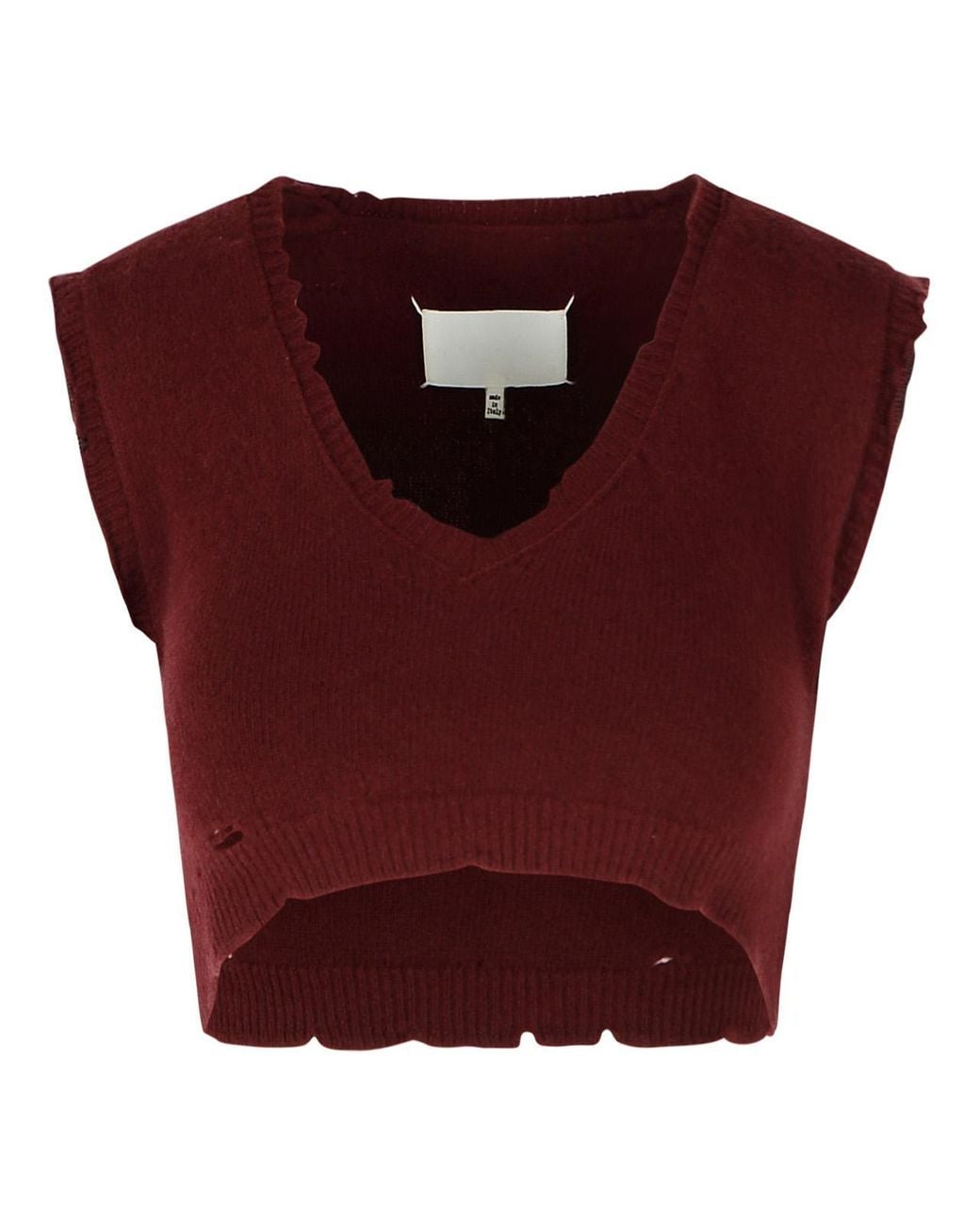 Maison Margiela Red Burgundy Virgin Wool Vest