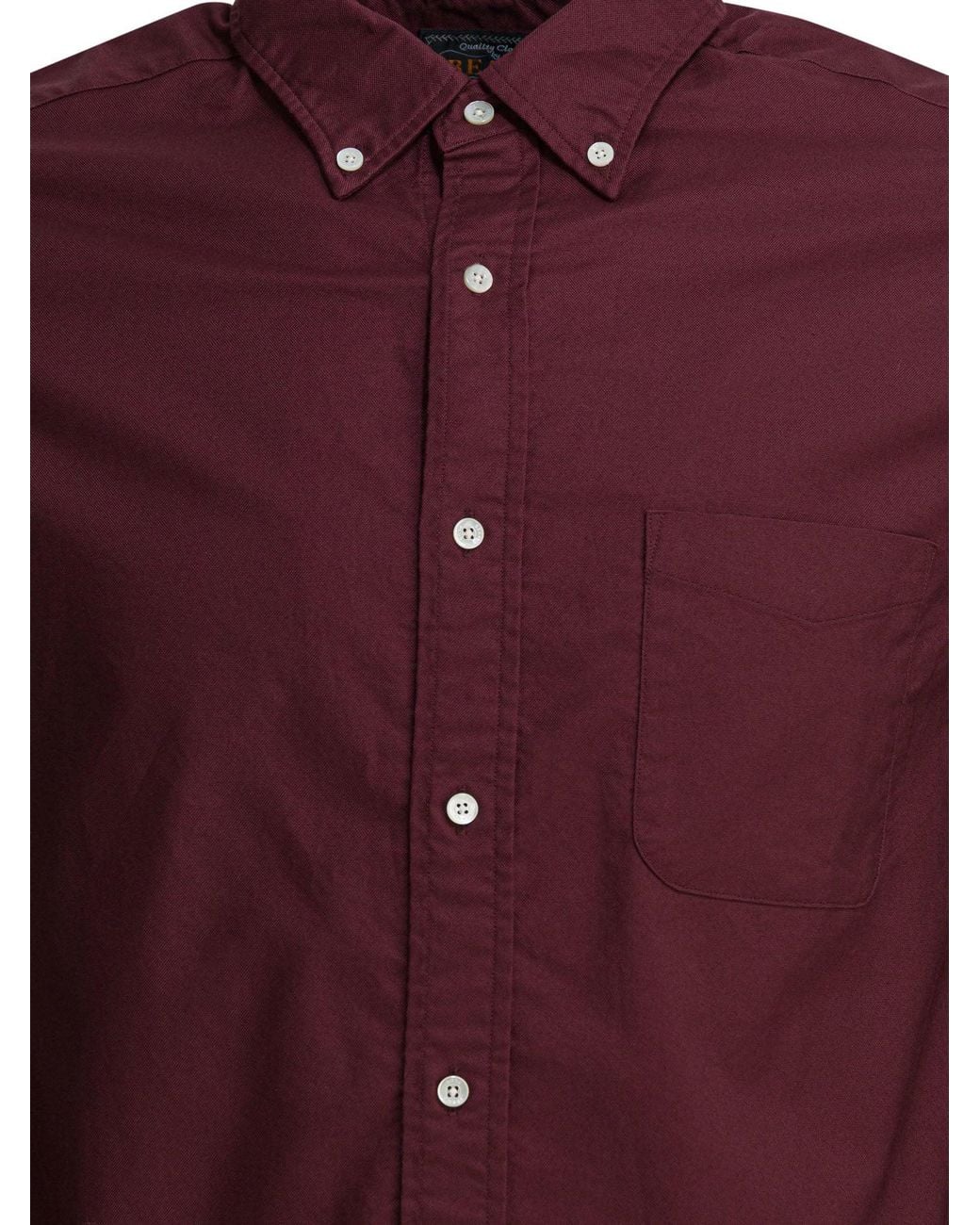 Beams Plus Purple Bordeaux Oxford Shirt for men