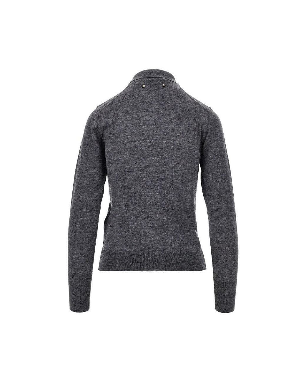 Golden Goose Deluxe Brand Blue 'Ghislayne' Knitted Polo Shirt