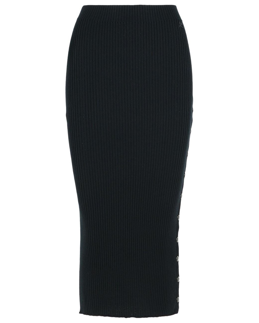 Courreges Black Merino Wool Blend Skirt