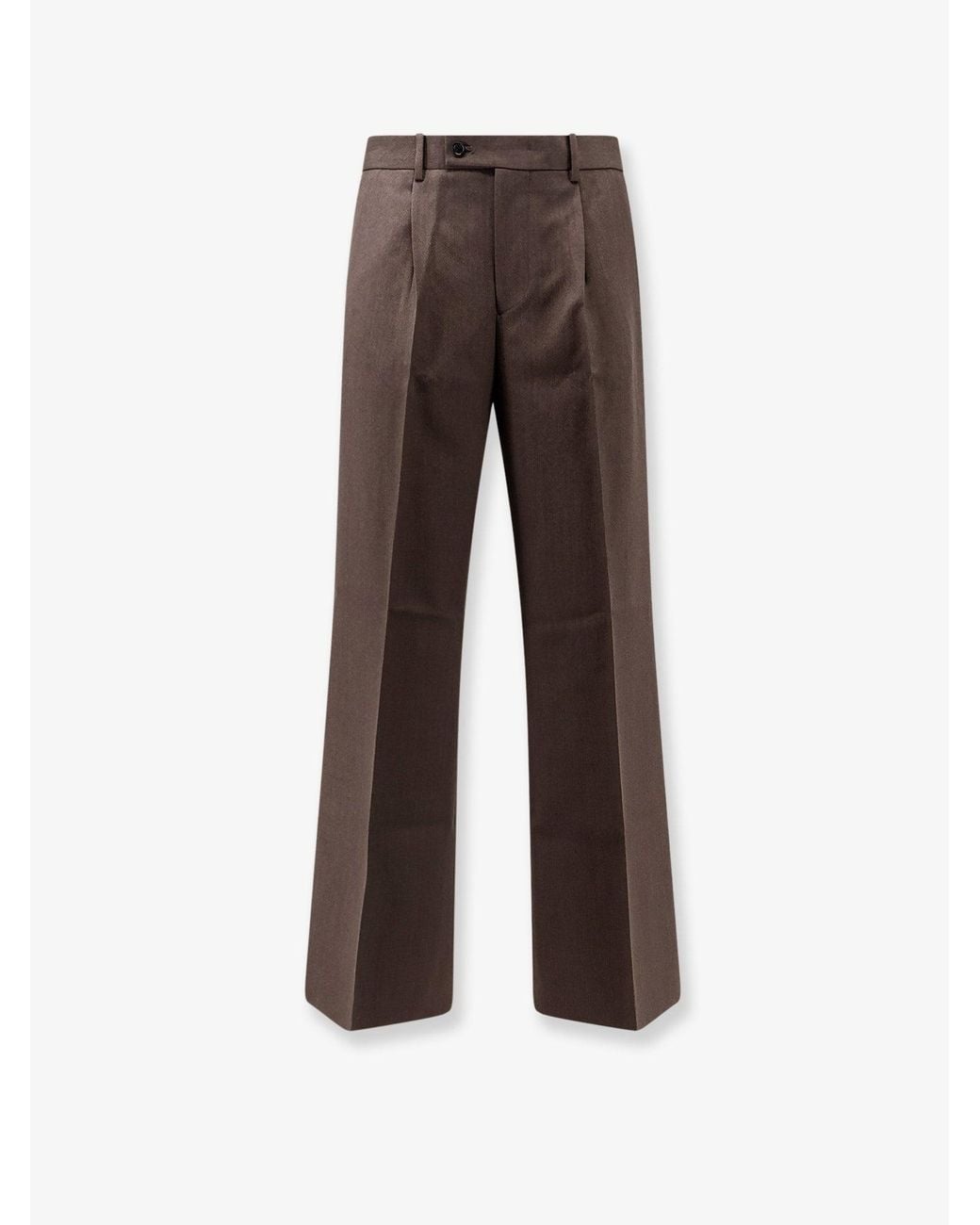 TONYWACK Brown Wool Blend Trousers for men