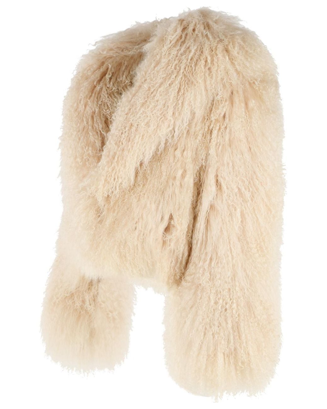 Blancha Natural Fur Mongolia Cream Jacket